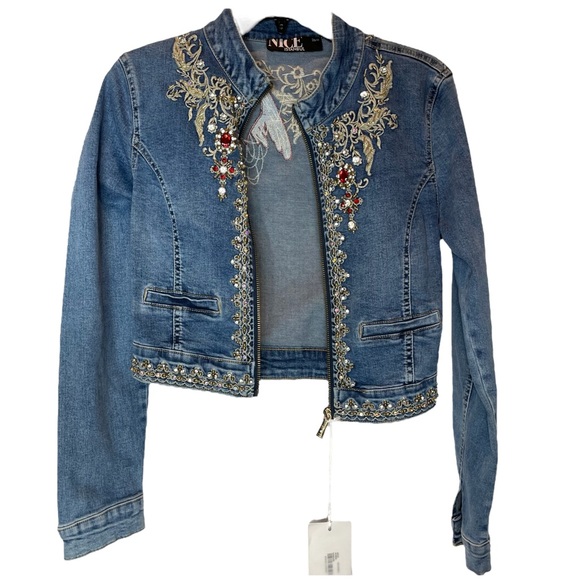 NICE Istanbul Couture Embroidered Jean Jacket - Picture 3 of 11
